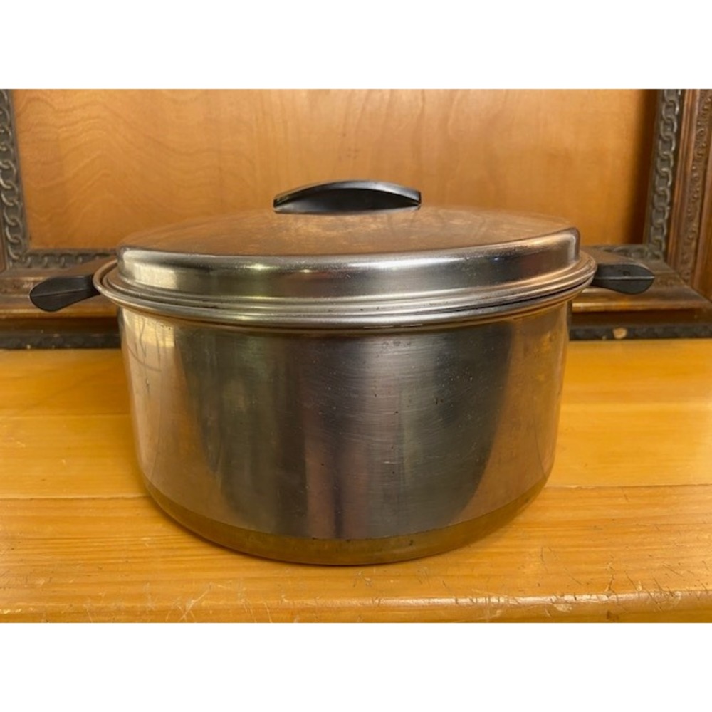 Vintage Revere Ware Copper Clad 1801 Stainless Steel Stock Pot with ECKO Lid USA